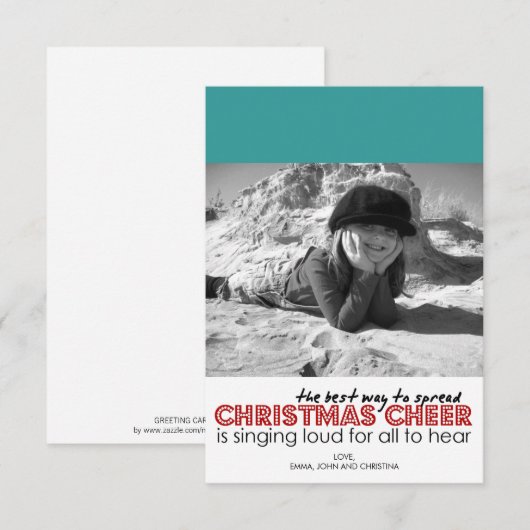 Kerstfotokaarten (Blauwgroen) Kaart (Voorkant / Achterkant)