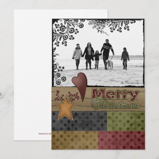 kerstfotokaarten feestdagenkaart (Voorkant / Achterkant)