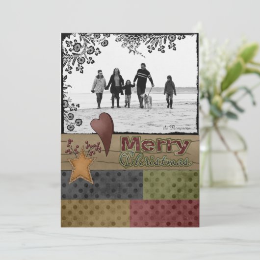 kerstfotokaarten feestdagenkaart (Staand voorkant)