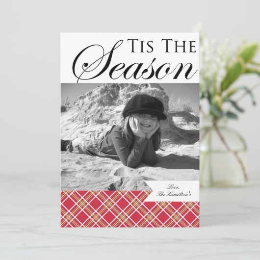 kerstfotokaarten feestdagenkaart (Staand voorkant)