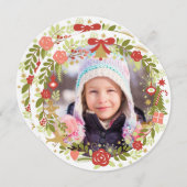 kerstfotokaarten | Festive Wreath Feestdagenkaart (Voorkant / Achterkant)