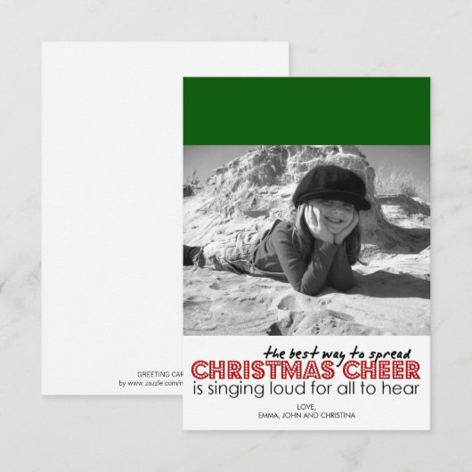 Kerstfotokaarten (groen) kaart (Voorkant / Achterkant)