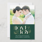 Kerstfotokaarten van Liefde en Joy Pas getrouwd Feestdagenkaart (Voorkant)