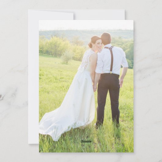 Kerstfotokaarten van Liefde en Joy Pas getrouwd Feestdagenkaart (Achterkant)