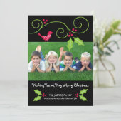 Kerstfotokaarten voor de Cute Family Feestdagenkaart (Staand voorkant)