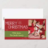 Kerstfotokaarten voor familie feestdagenkaart (Voorkant / Achterkant)