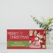 Kerstfotokaarten voor familie feestdagenkaart (Staand voorkant)