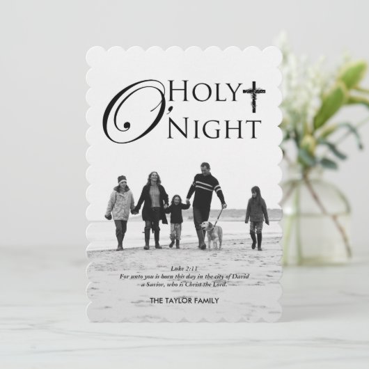 Kerstfotokaarten voor religieuze doeleinden feestdagenkaart (Staand voorkant)