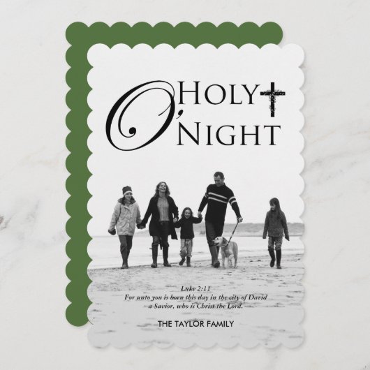 Kerstfotokaarten voor religieuze doeleinden feestdagenkaart (Voorkant / Achterkant)