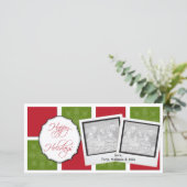 Kerstfotokaarten voor rode en groene dozen feestdagenkaart (Staand voorkant)