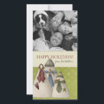 kerstfotokaarten voor Snowman Feestdagenkaart<br><div class="desc">Deze feestelijke fotokaart kan volledig door u worden gepersonaliseerd! 1) Verander de foto van de sjabloon in uw eigen 2) Verander tekst van de sjabloon 3) u wordt gedaan! Als u hulp nodig hebt of iets anders in mening hebt, klik enkel de verbinding van het CONTACT hierboven om de ontwerper...</div>