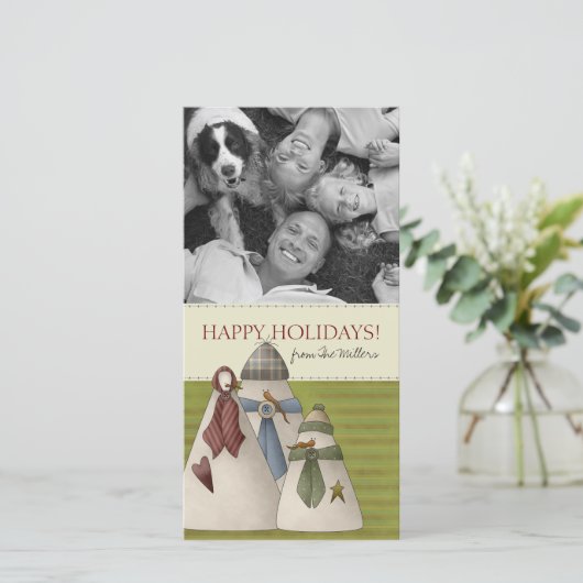 kerstfotokaarten voor Snowman Feestdagenkaart (Staand voorkant)