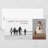kerstfotokaarten voor Snowman Feestdagenkaart (Voorkant / Achterkant)