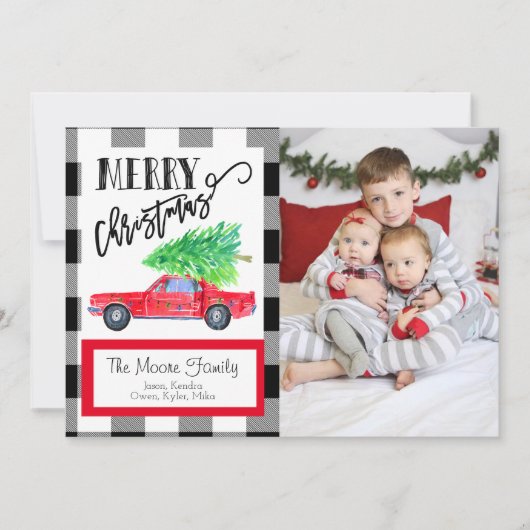  kerstfotokaartje Mustang Feestdagenkaart (Voorkant)