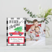  kerstfotokaartje Mustang Feestdagenkaart (Staand voorkant)