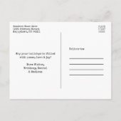 Kerstfotolettertype Rood geplaft Kraft Briefkaart (Achterkant)