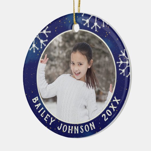 Kerstfotomonogram - Constellatie Patroon Keramisch Ornament (Links)