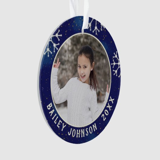 Kerstfotomonogram - Constellatie Patroon Ornament (voorkant)