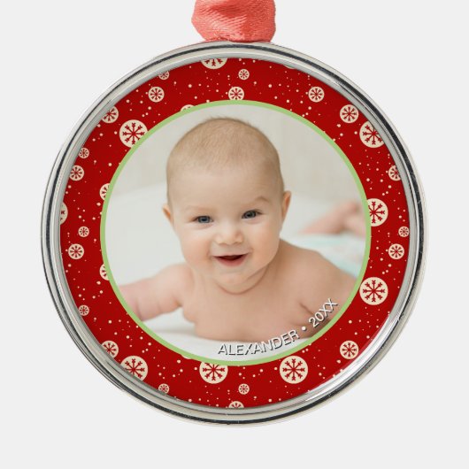 Kerstfotonaam in Keepomwille Metalen Ornament (Voorkant)