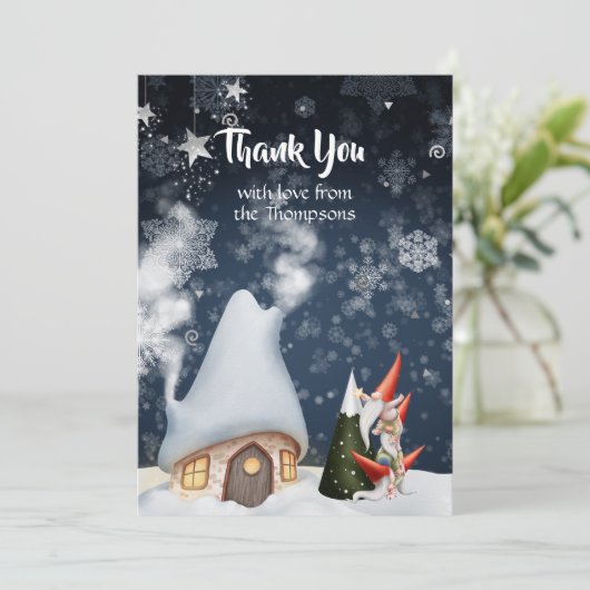 kerstfoto's bedankkaart (Staand voorkant)