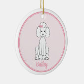 kerstfoto's Cute Puppy Dog White Poodle Keramisch Ornament (Rechts)