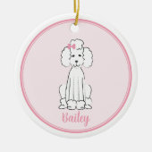 kerstfoto's Cute Puppy Dog White Poodle Keramisch Ornament (Voorkant)