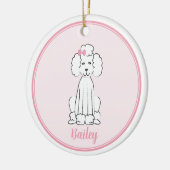 kerstfoto's Cute Puppy Dog White Poodle Keramisch Ornament (Links)