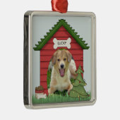 kerstfoto's en naam metalen ornament (Rechts)