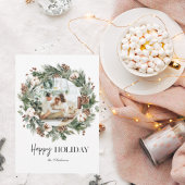 kerstfoto's en pijngroen Wreath |Happy Holiday