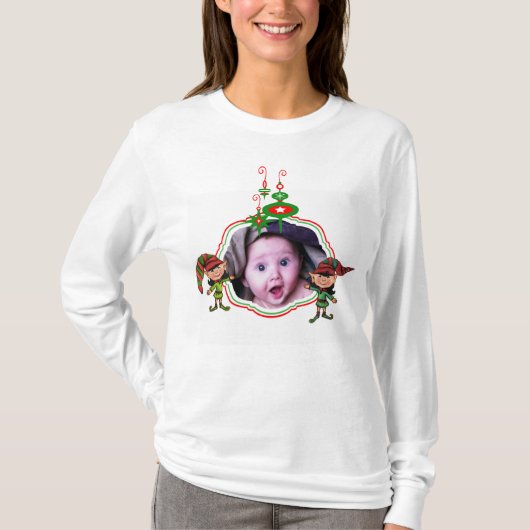 kerstfoto's en tekst T-Shirt (Voorkant)