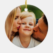 Kerstfoto's Familie Keramisch Ornament (Achterkant)