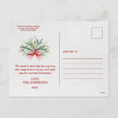 Kerstfoto's Goud Zalig Kerstmis Calligrafie Feestdagenkaart (Achterkant)