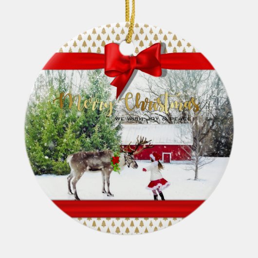 kerstfoto's keramisch ornament (Voorkant)