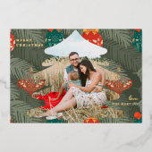 kerstfoto's met Folie tekst Feestdagenkaart (Voorkant)