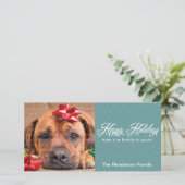 Kerstfoto's met Sneeuw en Glitters Feestdagenkaart (Staand voorkant)