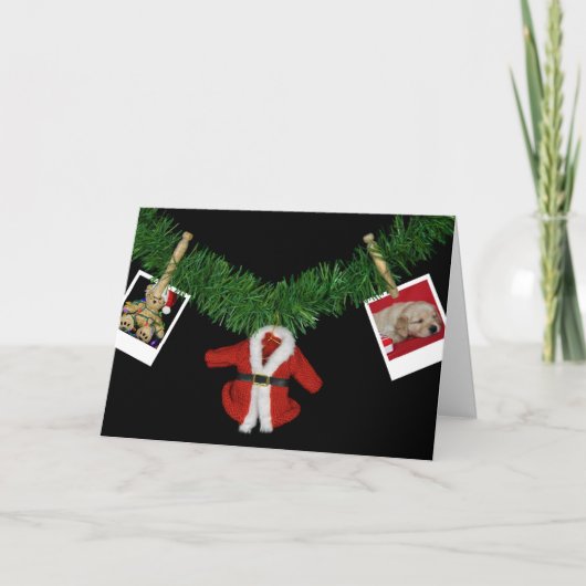 kerstfoto's op vakantieland feestdagen kaart (Voorkant)