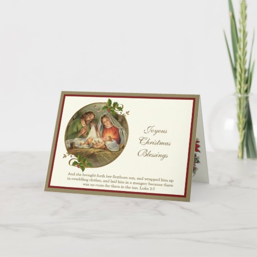 Kerstfoto's Religieuze Jezus Joseph Feestdagen Kaart (Voorkant)