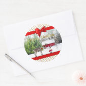kerstfoto's ronde sticker (Envelop)