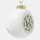 kerstfoto's rood en groen Wreath Pet Keramische Bal Ornament (Links)