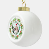 kerstfoto's rood en groen Wreath Pet Keramische Bal Ornament (Rechts)