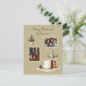 Kerstfoto's Rustic Tree Mok Flat Holiday Kaart (Staand voorkant)