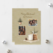 Kerstfoto's Rustic Tree Mok Flat Holiday Kaart