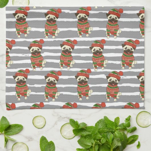 kerstfoto's theedoek (Gevouwen)