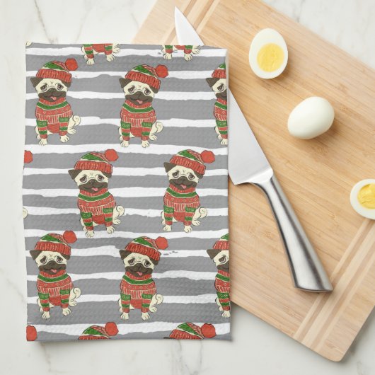 kerstfoto's theedoek (Quarter Fold)