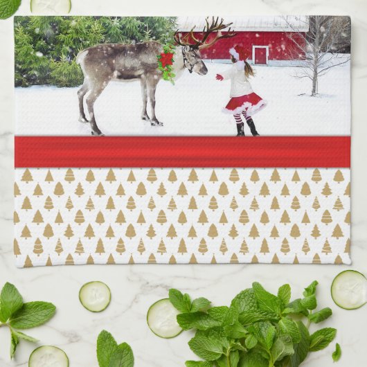 kerstfoto's theedoek (Gevouwen)