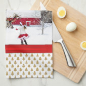 kerstfoto's theedoek (Quarter Fold)