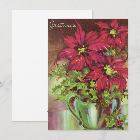 kerstfoto's van de bloem feestdagenkaart (Voorkant / Achterkant)