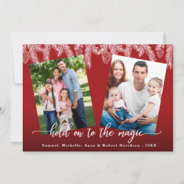 Kerstfoto's van de Magische Dennenfamilie Feestdagenkaart