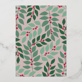 kerstfoto's Verticaal - JOY Roos Gold Folie Feestdagenkaart (Achterkant)