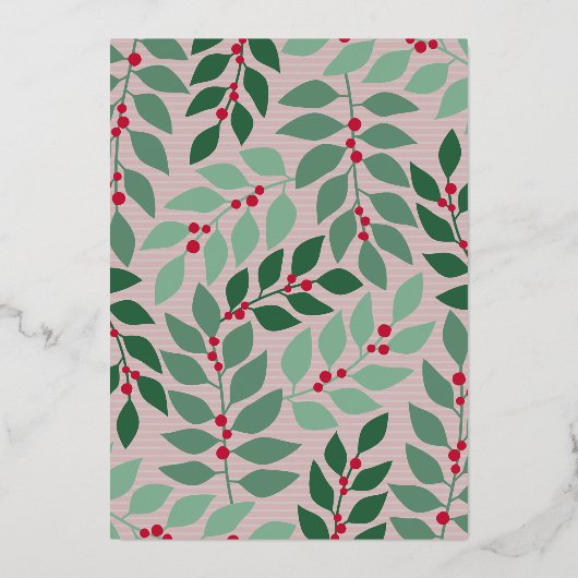 kerstfoto's Verticaal - JOY Roos Gold Folie Feestdagenkaart (Achterkant)